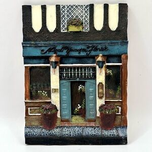 Wall Plaque Of A European Restaurant Storefront 3D Wall Hanging Decor 4.8”x6.4”